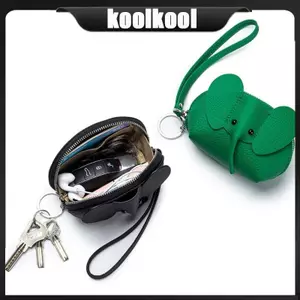 Kool Thiết kế da thật Túi đựng thẻ Ví đựng tiền xu Túi có khóa kéo an toàn
