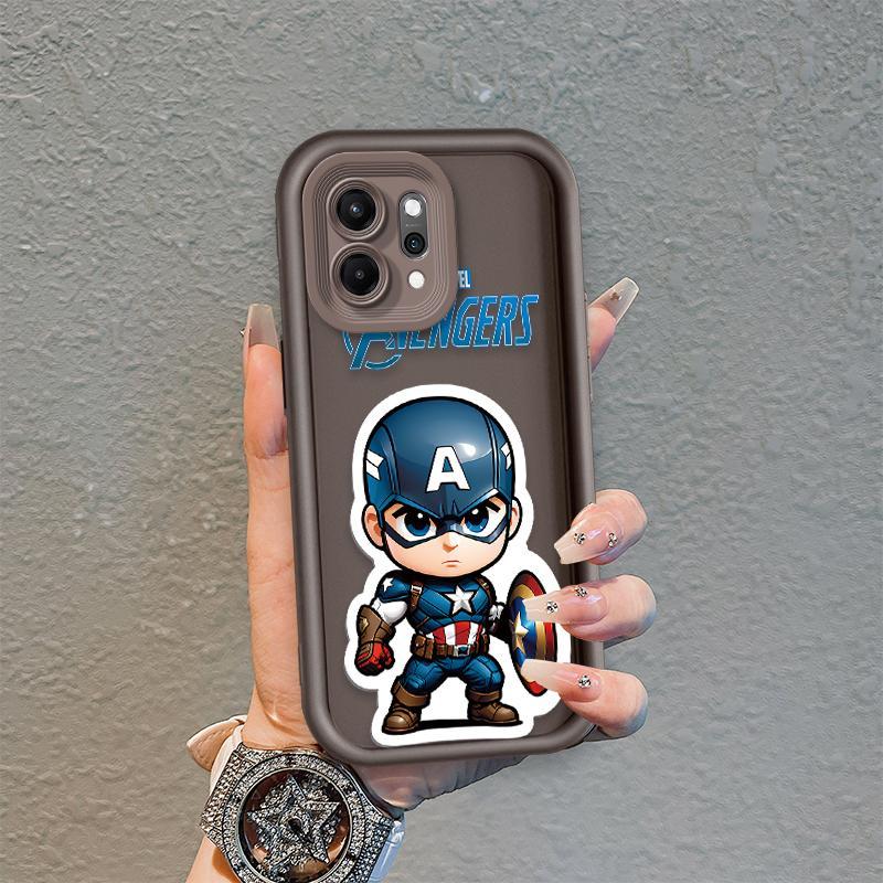Áp dụng cho OPPO Reno 6 8 10 11 12 13 14 15 F Pro Ốp điện thoại mềm silicon hoạt hình TPU Captain America Iron Man Angel Angel Eye Ốp lưng chống sốc