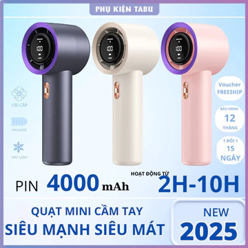 Quạt cầm tay, Quạt di động cầm tay Mini 100 tốc độ có màn hình LED USB có thể sạc lại. Quạt mini N68, Quạt tích điện