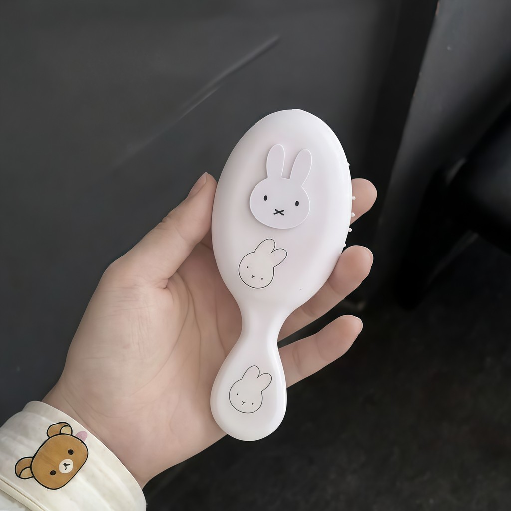 Dễ Thương Miffy Thỏ Gương Lược Nữ Sinh Ký Túc Xá Cao Cấp Lông Tơ Bền Di Động Túi Khí Lược Rỗng Làm Tóc Lược26042212