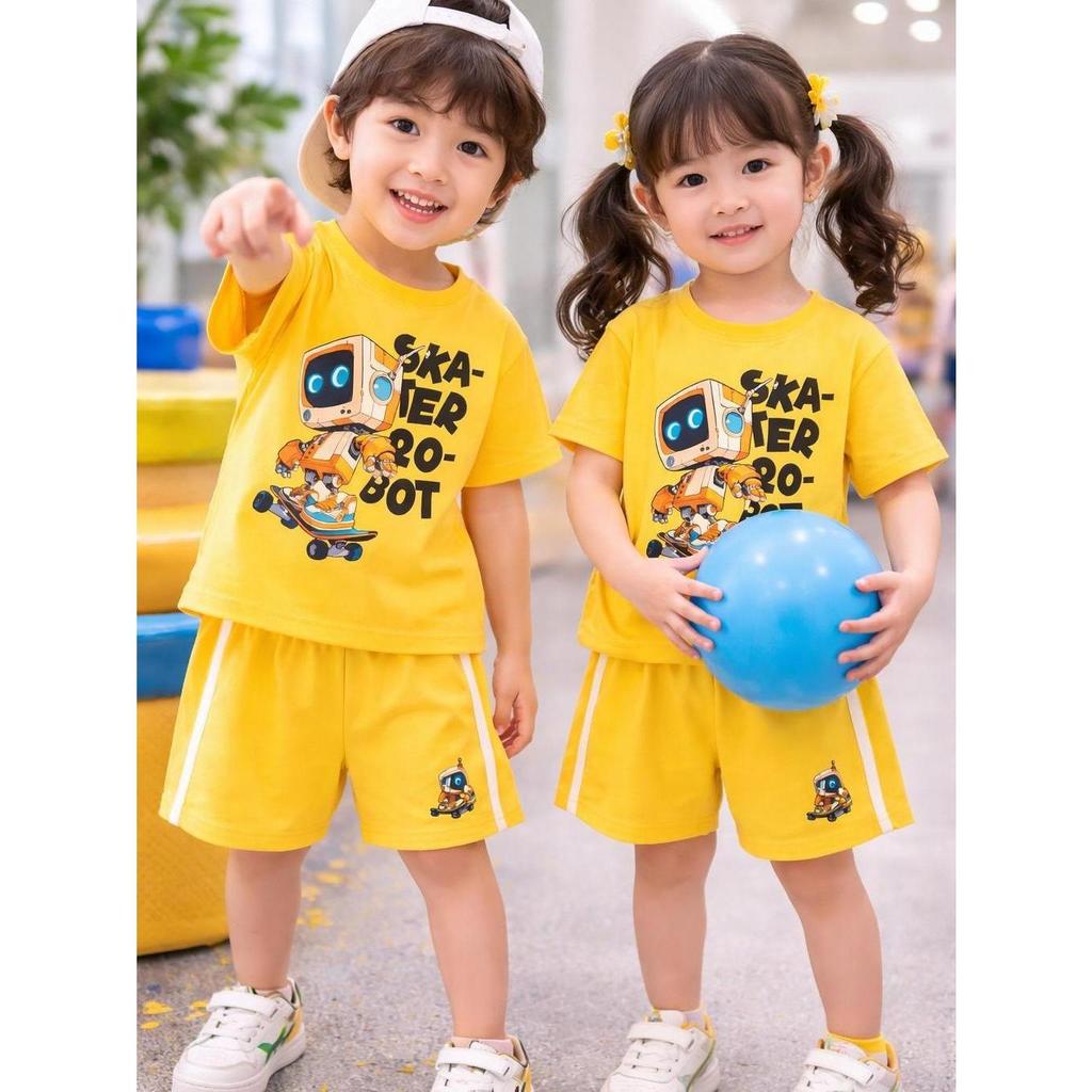 Bộ đồ cộc tay Mẫu RoBot Unisex cho bé từ 7-50KG thiết kế Classic Unisex chất liệu thun lạnh