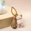 Móc khóa mèo bằng gỗ cổ điển chạm khắc tay Túi Kitty dễ thương Mặt dây chuyền trang trí Móc khóa xe hơi dành cho nữ Cặp đôi Phụ kiện trang sức thời trang Quà tặng