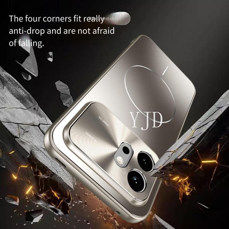 Ốp Lưng Cho Honor 600 Pro Mới Nâng Cấp Phần Cứng Họa Tiết CD Ống Kính Kim Loại Mờ Mặt Sau Chống Rơi Vỏ Điện Thoại