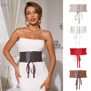 SAIA Corset Thắt Lưng Da PU Lụa Co Giãn, Cummerbunds Thời Trang Dành Cho Nữ Và Cô Dâu