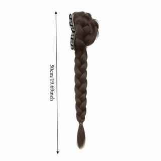 SENRTY Flower Bun Head Tóc Giả, Tổng Hợp Dài Bện Đuôi Ngựa Nối Dài, Thanh Lịch Móng Vuốt Kẹp Handmade Ngọt Xoắn Braid Hairpiece Thêm Khối Lượng Tóc