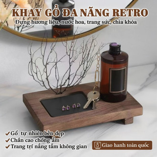 Gỗ Tự Nhiên Để Bàn Khay Trang Sức Người Tổ Chức Chìa Khóa Lưu Trữ Tinh Dầu Trang Trí Cổ Điển