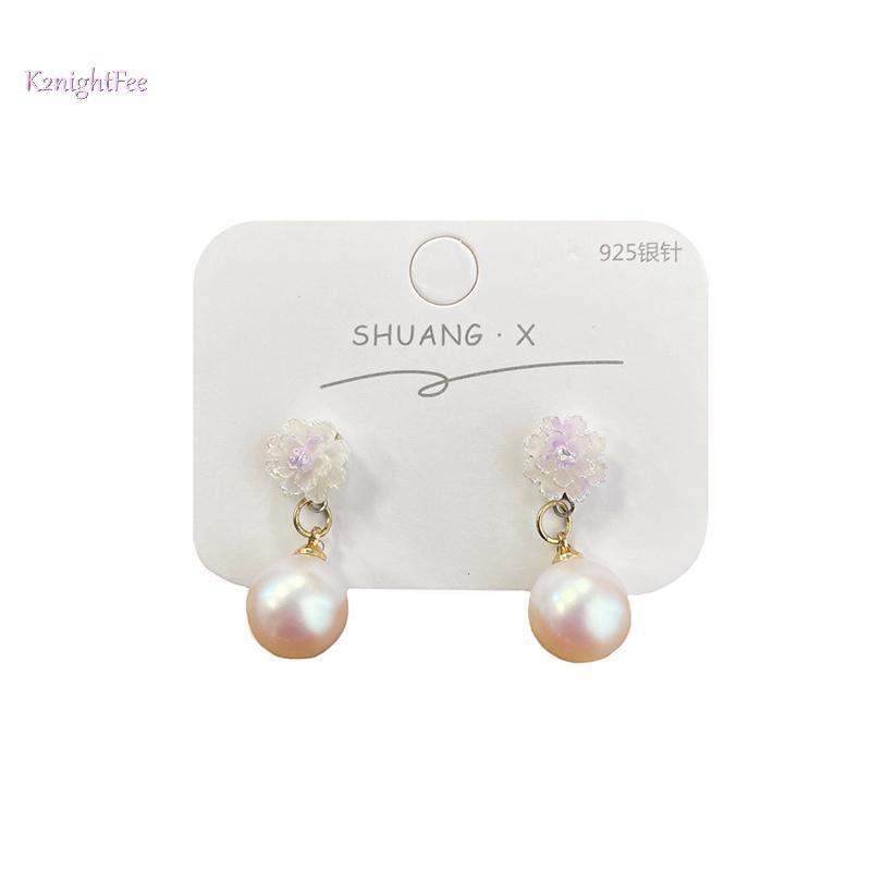 K2nightFee Bông Tai Ngọc Trai Cổ Điển Vỏ Tròn - Trang Sức Dự Tiệc Cho Nữ