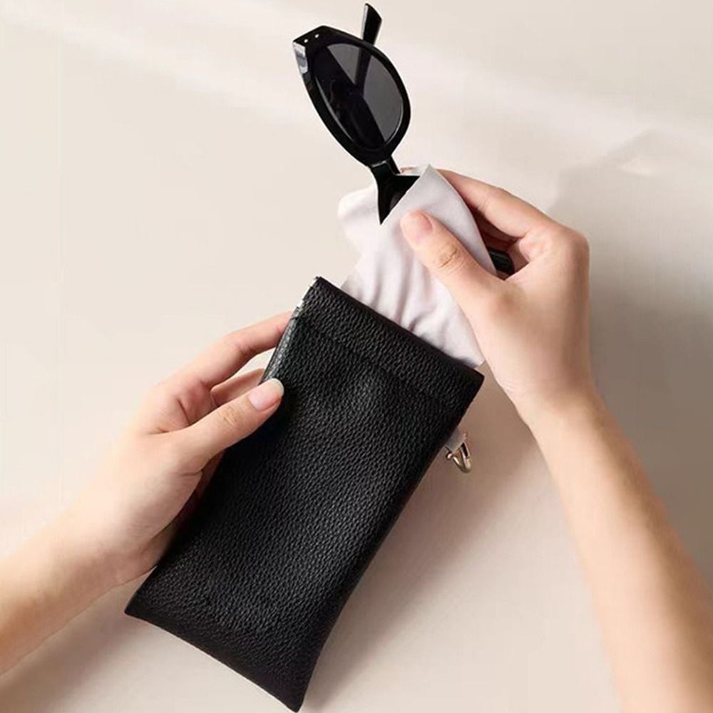 Túi đựng kính mắt HOBBYIN, Kính bảo vệ chống bụi bằng da PU, Treo di động tự động Đóng cửa bản lề lò xo Kính râm du lịch Sử dụng