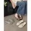 TT 2026 Phong Cách Mới Đinh Tán Flip-Flops Da Thật Chính Hãng Giày Sandal Thời Trang Nữ Mùa Hè Mũi Vuông Phù Hợp Với Giày Sandal Sang Trọng Dép