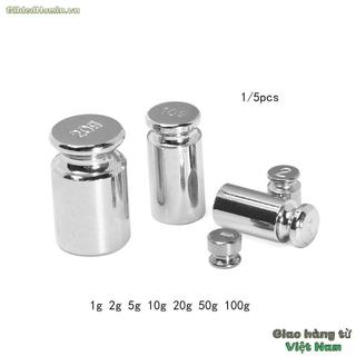 [Vận chuyển nhanh] Bộ trọng lượng cân GILDEDHOMIN 1 / 5 chiếc Bán chạy Đo trọng lượng 1g / 2g / 5g / 10g / 20g / 50g / 100g Gram Mạ Chrome