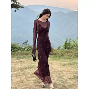 Đầm nữ cao cấp phong cách thời thượng, slim-fit dài tay, thích hợp mix match