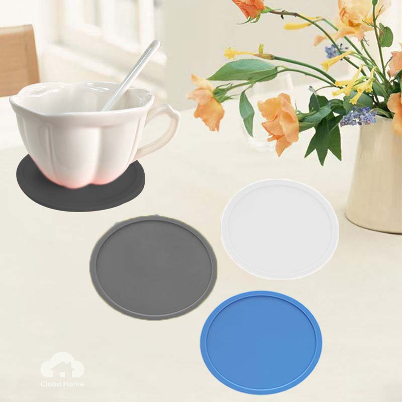 Đế lót ly tròn 10cm, chịu nhiệt, chống trượt bằng silicon.