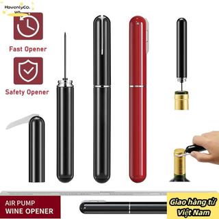 [Giao hàng nhanh] HAVENLYCO Wine Corkscrew Dụng cụ nhà bếp Máy bơm áp suất không khí an toàn có máy cắt lá Dụng cụ mở nắp chai bằng thép không gỉ