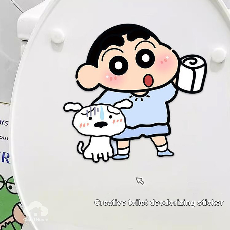🌤️COD🌤️Hoạt Hình Dễ Thương Crayon Shin Chan Khử Mùi Miếng Dán Nhà Vệ Sinh Tự Dính Dán Dán Đồ Dùng Phòng Tắm