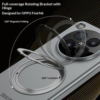 Ốp lưng cứng chống sốc bảo vệ màn hình phía trước cho OPPO Find N6 Find N5 có tích hợp 360° Chân đế xoay từ tính Bảo hiểm toàn diện Bản lề Bảo vệ toàn diện