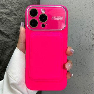 Ốp Lưng Thẻ Từ Cửa Sổ Lớn Silicon Sang Trọng Cho Điện Thoại Di Động iPhone17 Pro Max 16 15 14 Pro Max Bảo Vệ Camera Chống Sốc Ốp Lưng Mềm Chống Rơi
