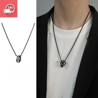 Thời trang nam: Vòng cổ thép không gỉ và titan đen thiết kế đơn giản
