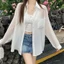 Áo sơ mi chống nắng Tencel dành cho nữ, Áo khoác Cardigan dáng rộng nhẹ