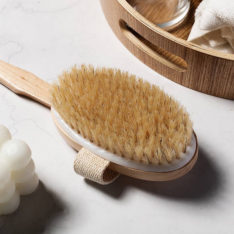 CMinYP Phòng Tắm Body Bàn Chải Tay Cầm Dài Tắm Lông Tự Nhiên Bàn Chải Tẩy Tế Bào Chết Máy Mát Xa Có Tay Cầm Bằng Gỗ Chải Khô Dụng Cụ Tắm Vinh Quang