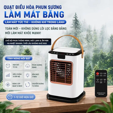 Quạt điều hòa quạt làm mát máy lạnh mini quạt phun sương quạt để bàn quạt USB tạo ẩm điều khiển từ xa hẹn giờ 6 cấp gió