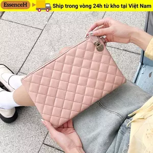 ESSENCEH Lady Clutch, Ví nữ dung tích lớn PU, Túi đựng điện thoại di động thêu hợp thời trang Túi xách nữ