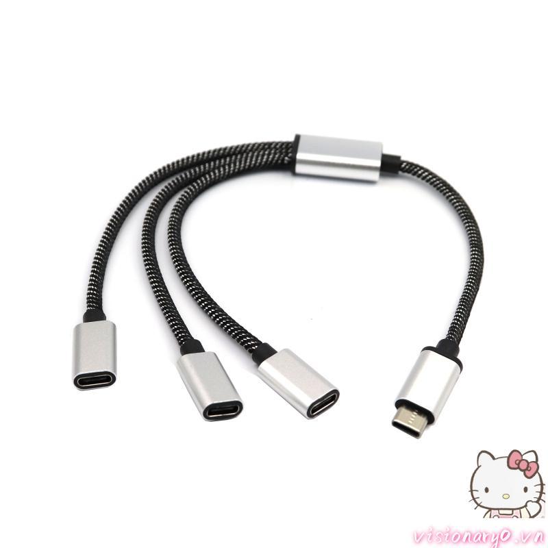 Vision USB C Nam sang 3 USB C Nữ Bộ Chia Dây Chuyển Đổi Nhiều Hub Cổng USB C Hub Sạc Nguồn Chia Adapter 11