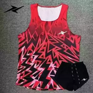 Track and Field Sports Vest Suit Marathon Hurdles Motion Body Test Running Racing Suit Training Men and Women Quick-Drying Outfit E7uF
