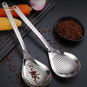 TRTR Thép Không Gỉ Lọc Thìa Skimmer Có Rãnh Thìa Tiêu Lọc Nhà Bếp Rây Thìa Thoát Nước Thìa Lọc Thực Phẩm VN