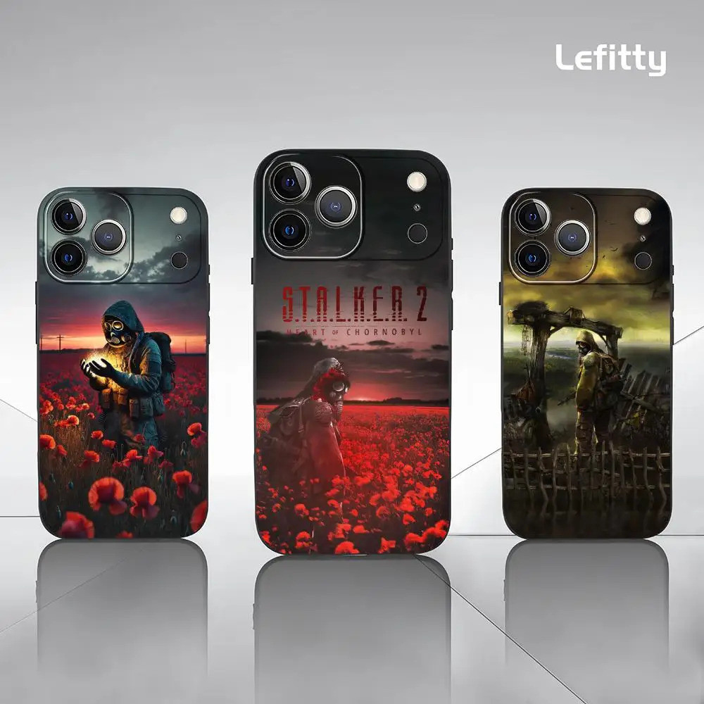 TP-1 Game S-Stalker Ốp Lưng Điện Thoại IPhone 17 16 15 14 13 12 11 Pro Max Plus Mini Đen Mờ Vỏ Mềm Funda