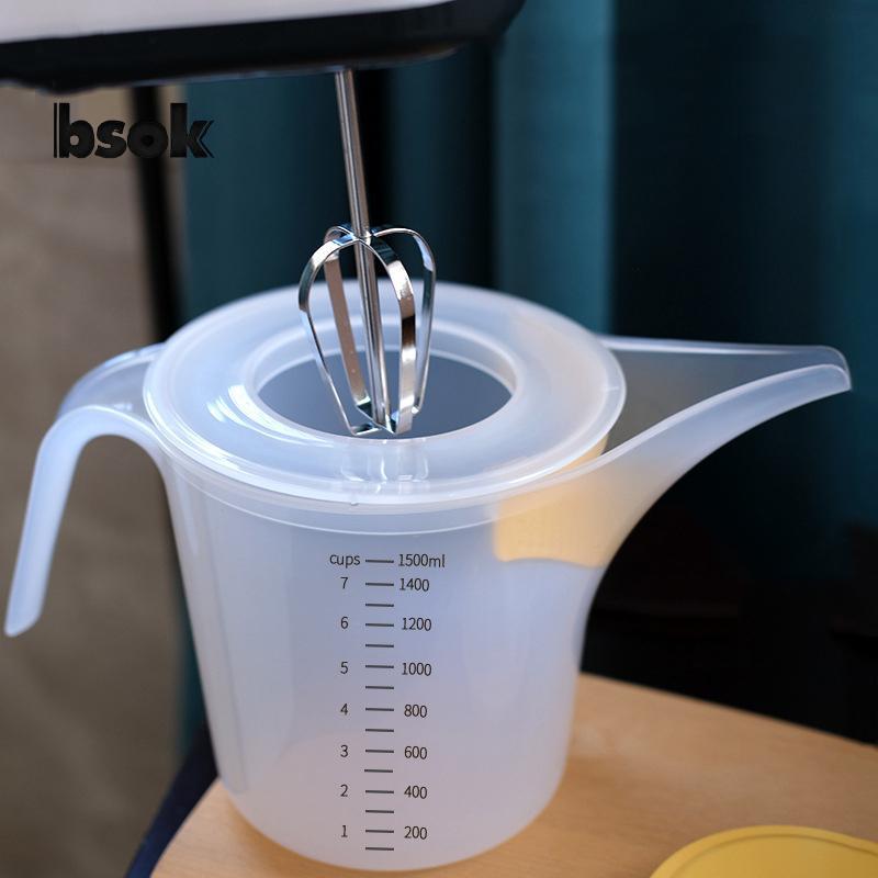 Cốc đo lường bằng nhựa trong suốt Trailblazer 1500ml có nắp để nướng và nấu ăn mới