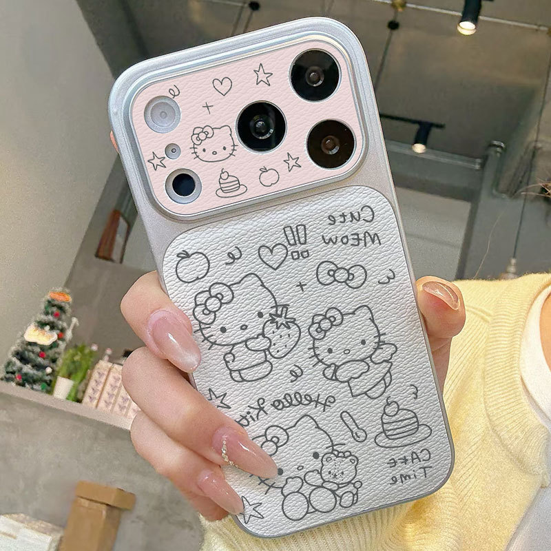 Ốp lưng iPhone Hello Cat Luck Bao da mềm cao cấp đựng máy ảnh - iP 7/8/X/XS/XR/11/12/13/14/15/16/17/Plus/Air/Pro/Max