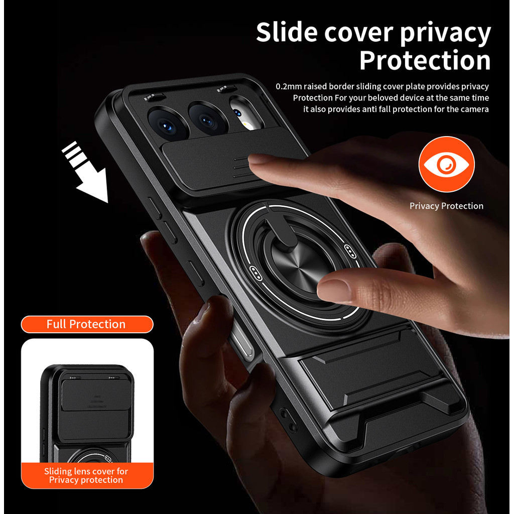 Ốp Điện Thoại Đa Năng Sang Trọng Thích Hợp Cho Honor 500 5G 400 600 200 Pro Dây 360°Giá đỡ vòng có vỏ máy ảnh Vỏ bảo vệ toàn diện chống sốc