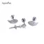 AqToCna Zircon Mặt Dây Chuyền Chữ Thập Cánh Bông Tai Nữ Micro Sọc Trang Sức Thanh Lịch Cho Bé Gái Thời Trang Đi Chơi Và Sự Kiện AqToCna