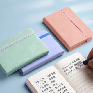 Sổ tay mini cao cấp, khổ A6-A7, 200 trang, bìa da, sổ kế hoạch, thích hợp để ghi chép từ vựng, công thức và ghi chú.