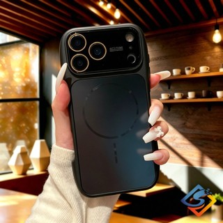 Ốp Điện Thoại Dark Cherry Slim Eo AG Matte Cho iPhone 17 Pro Max 13 14 15 16 Pro Max Khung Mềm Vỏ Từ Tính Chống Sốc Chống Rơi Có Bảo Vệ Ống Kính