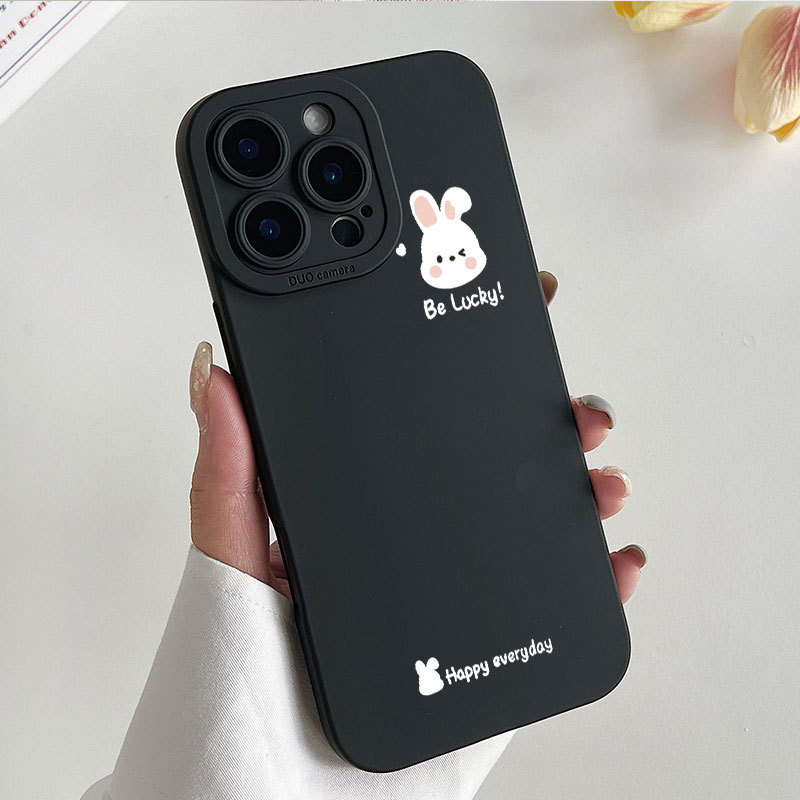 Ốp lưng iPhone hình chú thỏ Vỏ máy ảnh silicon mềm - iP 7/8/X/XS/XR/11/12/13/14/15/16/17/Plus/Air/Pro/Max