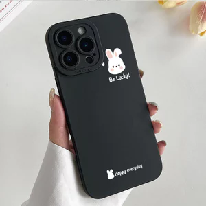 Ốp lưng iPhone hình chú thỏ Vỏ máy ảnh silicon mềm - iP 7/8/X/XS/XR/11/12/13/14/15/16/17/Plus/Air/Pro/Max