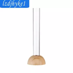 Bình Hoa Mini Trong Suốt Chậu Trồng Trong Suốt Nhỏ Sáng Tạo Đế Tre Giá Đỡ Cây Bình Cho Bàn Làm Việc Phòng Ngủ Phòng Khách