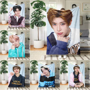 Chăn Flannel in hình Kpop NCT, Chăn ném một mặt mềm mại dành cho người hâm mộ