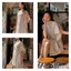 Đầm kem linen lệch vai kiểu dáng suông kèm lót MyaHouse