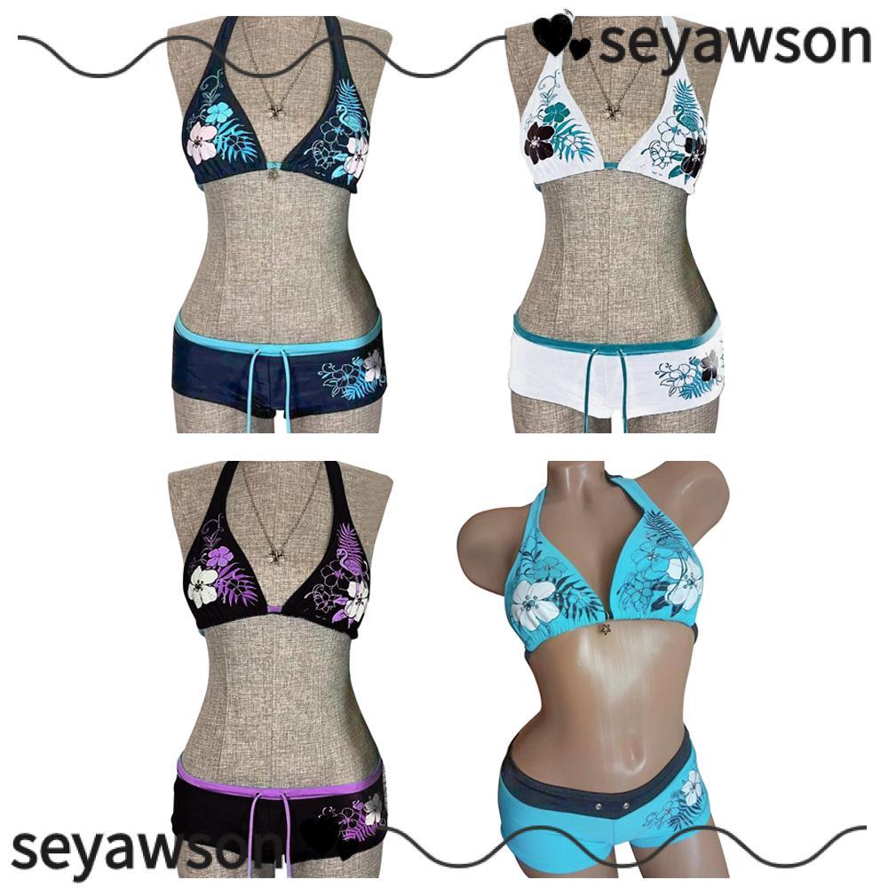 Bikini Seyawson cổ điển in hoa, thiết kế thời trang dành cho nữ