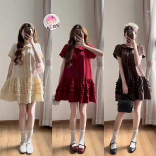Váy babydoll dáng xòe thắt eo xếp ly chiết eo nhẹ nhàng dáng xòe -Váy bèo tầng siêu xinh