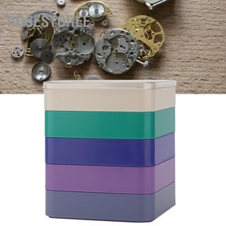 rosestoree Hộp lưu trữ 5 lớp cho bộ phận đồng hồ, dụng cụ sửa chữa chuyển động, thành phần trục vít (Tròn)