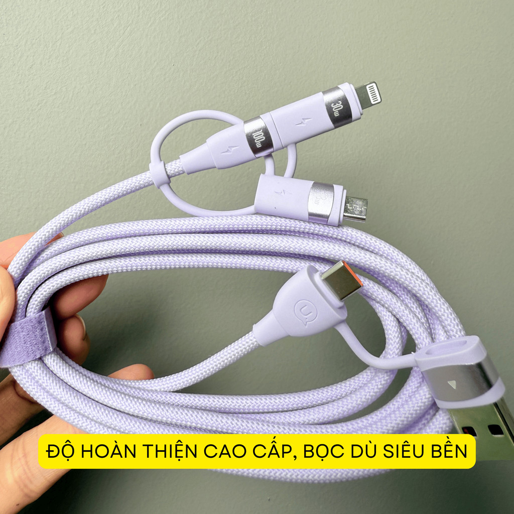 Dây cáp sạc nhanh USAMS PD100W 27W 6-in-1 USB lP type C/truyền dữ liệu Đa Năng Bọc Dù - ENJOYPLUS | BigBuy360 - bigbuy360.vn