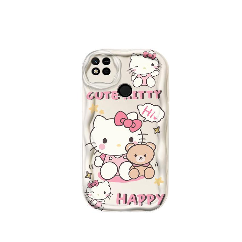 Thích hợp cho Redmi 9C 10A 3D Wave Soft TPU Kitty Rilakkuma Vỏ điện thoại chống sốc