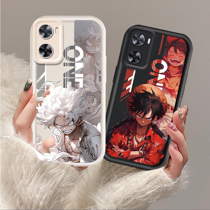 Ốp Cho OPPO A57 4G A77 4G A77S 4G Hoạt Hình Silicon Màu Kẹo Mềm TPU One Piece Five Gear Luffy Angel Eye Vỏ Điện Thoại Chống Sốc