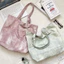 Túi Tote thêu chữ Tie-Dye Phong cách lười biếng Túi đeo vai dung tích lớn Sinh viên Com