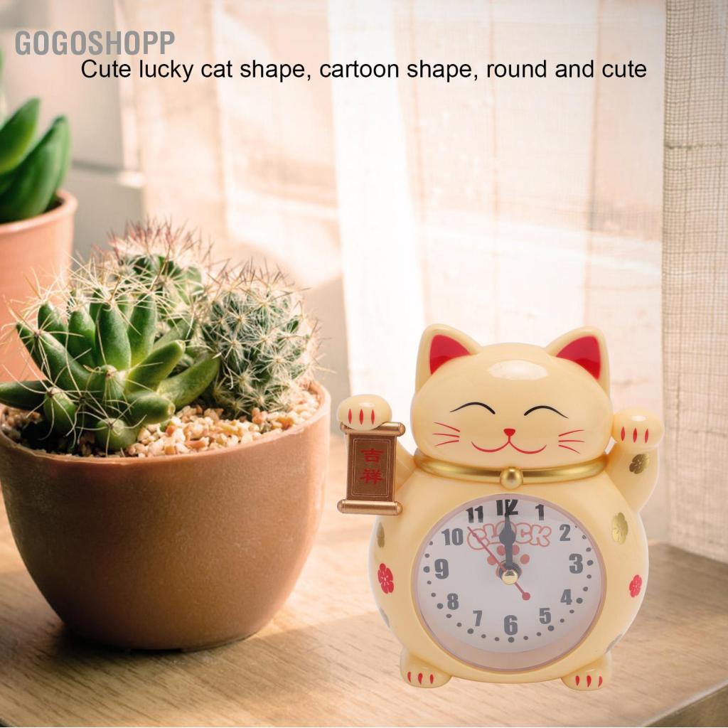 gogoshopp TOPINCN Đồng hồ để bàn Mèo may mắn Học sinh Trẻ em Báo động bằng nhựa Phim hoạt hình dễ thương Tốt cho phòng văn phòng tại nhà Trang trí du lịch Kawaii (YF2025D)