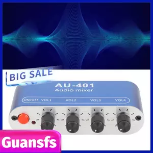 Guansfs Bộ Trộn Âm Thanh Di Động Stereo Dòng DC 12V 4 Kênh 3.5 Mm Bộ Chọn Âm Thanh Bộ Khuếch Đại Như Micro Guitar Bàn Phím Hoặc Sân Khấu phụ