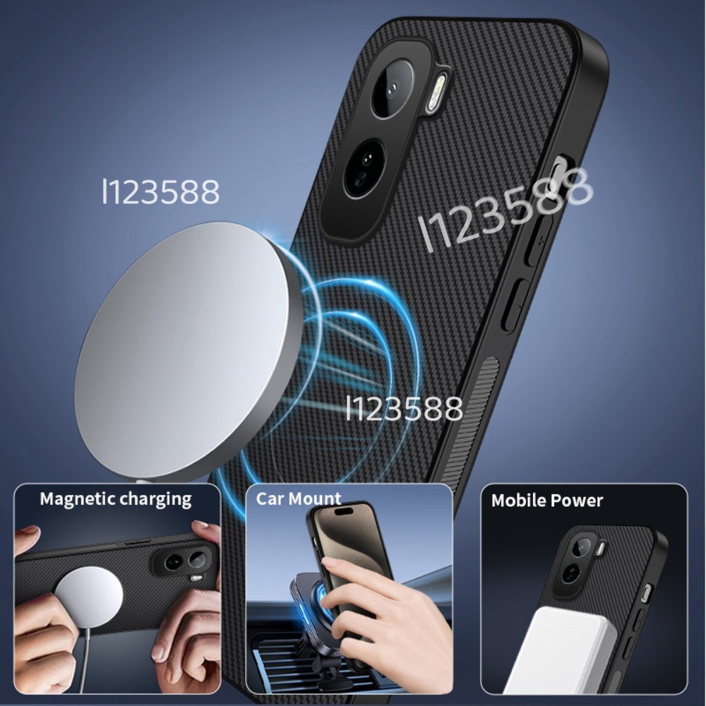 Dành Cho iQOO Z11 5G 2026 Họa Tiết Sợi Carbon Chống Mồ Hôi Ốp lưng iQOOZ11 5G Chống Ngón Tay Bảo Vệ Mặt Sau Chống Sốc